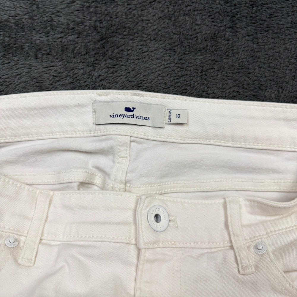 Vineyard Vines White Denim Skirt‎ Women's Size 10 Frayed Hem Casual - Picture 3 of 9